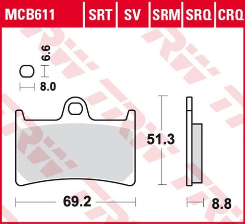 Mcb611sv brake pad yamaha 600 - mcb611sv,